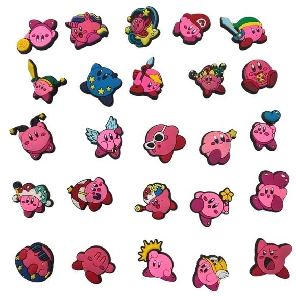 Kirby Croc charms Jibbitz 25 (pcs)set for crocs or bubble slides shoes - Picture 2 of 7